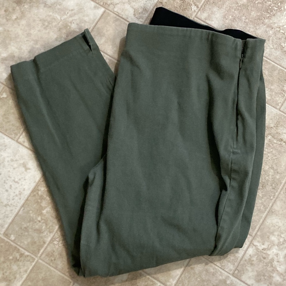 Olive green - dress pants - ankle length